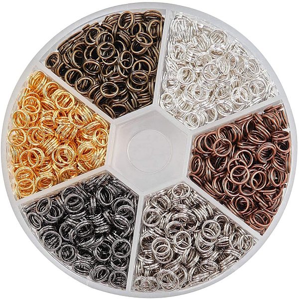 

PandaHall Iron Split Rings Sets, Mixed Color, 5x0.7mm, about 4.3mm inner diameter, about 1300pcs/box Iron Ring