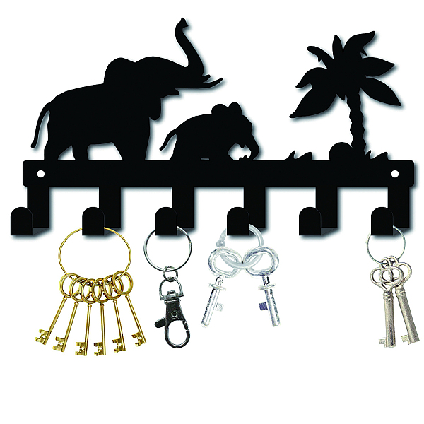 

PandaHall Iron Wall Mounted Hook Hangers, Decorative Organizer Rack with 5 Hooks, for Bag Clothes Key Scarf Hanging Holder, Gunmetal...