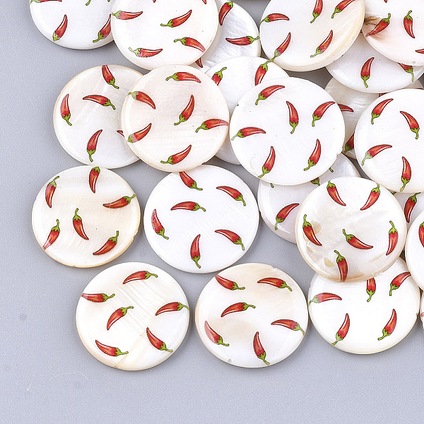 Printed Freshwater Shell Beads