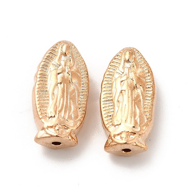 

PandaHall Alloy Beads, Oval with Virgin Mary Pattern, Light Gold, 18x9x5mm, Hole: 1.2mm Alloy Oval