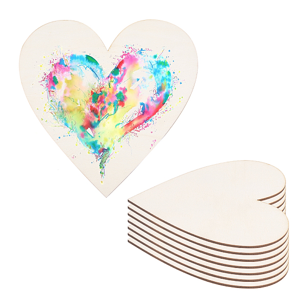 

PandaHall GORGECRAFT 8 Pcs Wooden Heart Shapes, 7.87" Unfinished Wooden Heart Ornaments to Paint and Decorate Crafts for Wedding and..., Orange
