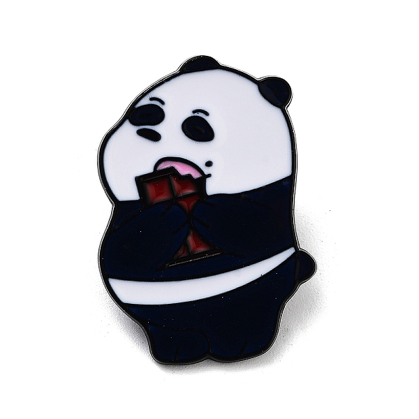 

PandaHall Black Alloy Brooches, Enamel Pins, Panda, 27x19x1.4mm Alloy+Enamel Panda