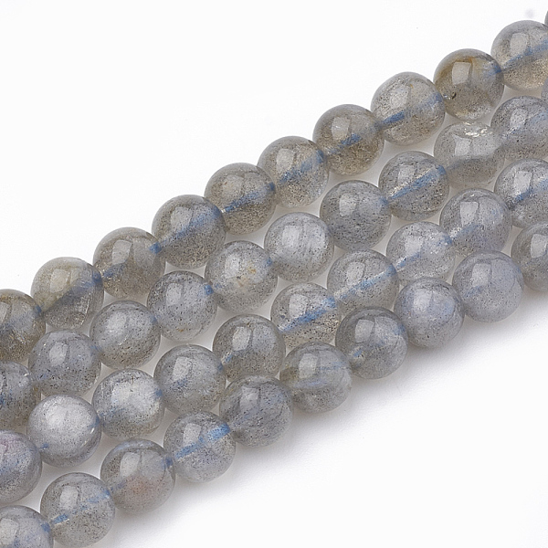 PandaHall Natural Labradorite Beads Strands, Round, 5mm, Hole: 0.5mm, about 83pcs/strand, 15.5 inch Labradorite Round