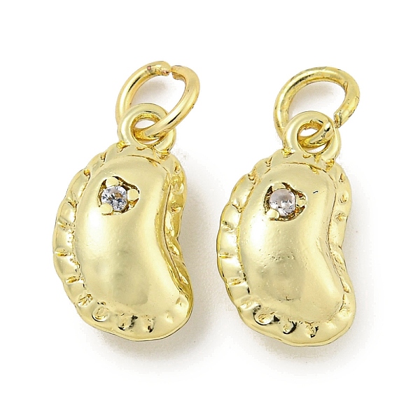 

PandaHall Rack Plating Brass Micro Pave Clear Cubic Zirconia Charms, with Jump Rings, Cadmium Free & Lead Free, Long-Lasting Plated, Bean...