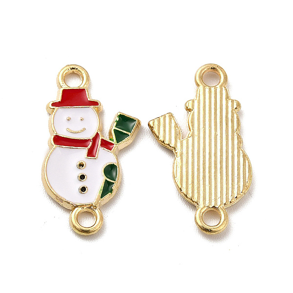 

PandaHall Christmas Theme Alloy Enamel Connector Charms, White Snowman Links, Light Gold, 21x11x1.5mm, Hole: 1.8mm Alloy+Enamel Snowman...