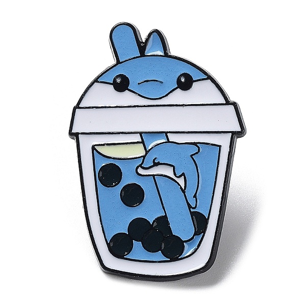 

PandaHall Cartoon Animal Boba Tea Cup Enamel Pin, Electrophoresis Black Alloy Brooch for Clothes Backpack, Shark, 31x21x1.5mm Alloy+Enamel...