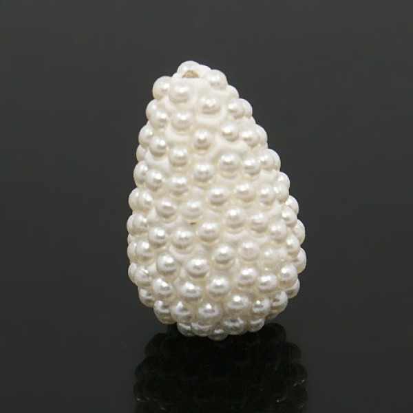 

PandaHall Polymer Clay Acrylic Teardrop Beads, Half Drilled, Beige, 16x11mm, Hole: 1mm Acrylic Teardrop Yellow