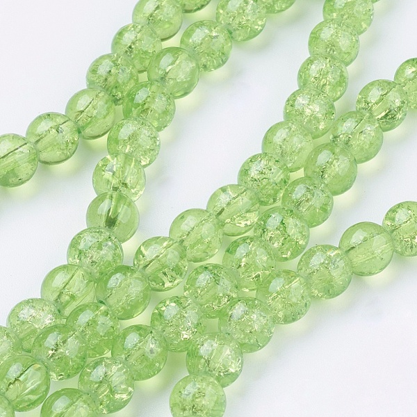 

PandaHall Spray Painted Crackle Glass Beads Strands, Round, Pale Green, 6mm, Hole: 1.3~1.6mm, about 133pcs/strand, 31.4 inch Glass Round...