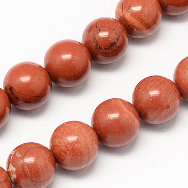 

PandaHall Natural Red Jasper Bead Strands, Round, 6mm, Hole: 1mm, about 61pcs/strand, 15.35 inch(39cm) Red Jasper Round Red