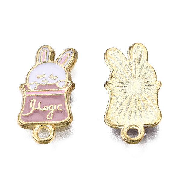 

PandaHall Alloy Enamel Pendants, Cadmium Free & Lead Free, Light Gold, Rabbit Charm, Pale Violet Red, 19x9.5x1.5mm, Hole: 1.8mm Alloy+Enamel...