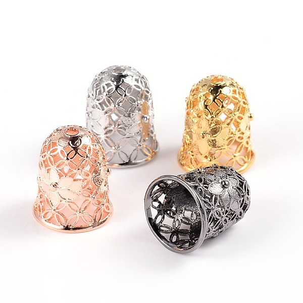 

PandaHall Hollow Bell with Flower Brass Cord Ends, End Caps, Mixed Color, 15x12mm, Hole: 2mm, Inner Diameter: 9mm Brass Multicolor