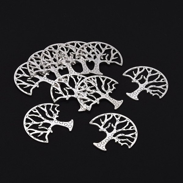 PandaHall Antique Silver Tibetan Style Alloy Pendants, Lead Free, Nickel Free and Cadmium Free, Tree, 47x47x2mm Alloy Tree