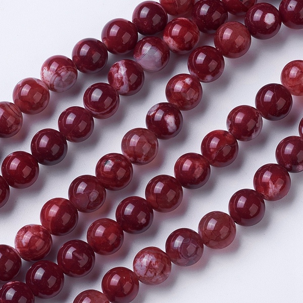 

PandaHall Natural Agate Beads Strands, Dyed & Heated, Grade A, Round, Dark Red, 8~8.5mm, Hole: 1.2mm, about 48pcs/strand, 15.1 inch(38.5cm)...
