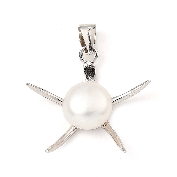 

PandaHall Rhodium Plated 925 Sterling Silver Pendants, with Natural Pearl Beads, Star Charms, with S925 Stamp, Real Platinum Plated...