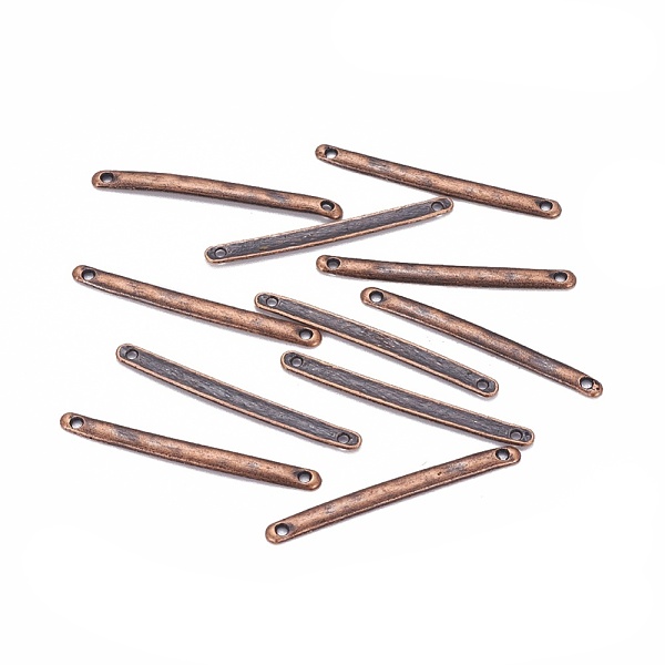 

PandaHall Tibetan Style Bar Links connectors, for Jewelry Design, Cadmium Free & Nickel Free & Lead Free, Strip, Red Copper, 3x33x1mm, Hole...