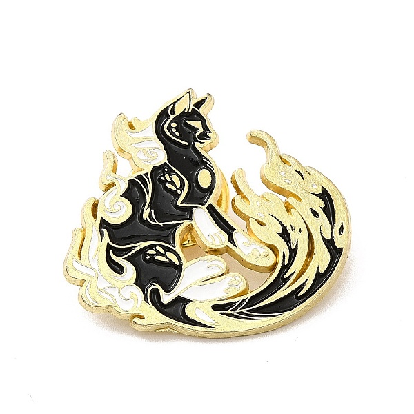 

PandaHall Animal Enamel Pin, Light Gold Alloy Badge for Clothes Backpack, Cat Pattern, 28x27x1.5mm Alloy+Enamel Cat Shape