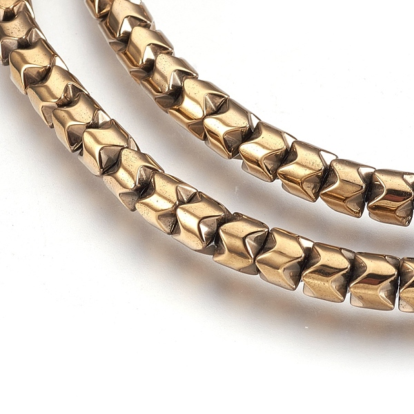 

PandaHall Electroplate Non-magnetic Synthetic Hematite Bead Strands, Polished, Column, Antique Bronze Plated, 5x4mm, Hole: 1mm, about...