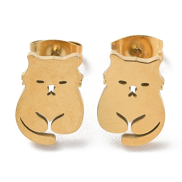 

PandaHall 304 Stainless Steel Stud Earrings, Fox, Golden, 11.5x8mm 304 Stainless Steel Fox