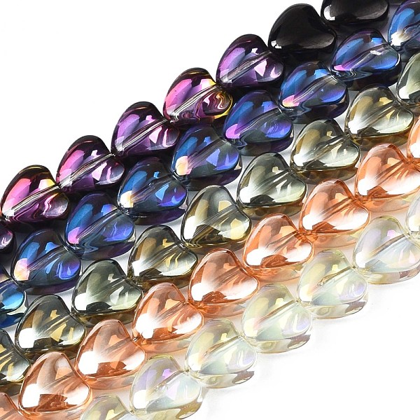 

PandaHall Electroplate Glass Beads Strands, Heart, Mixed Color, 7~8x8x4.5mm, Hole: 0.8mm, about 84~87pcs/strand, 24.41 inch~ 25.43 inch..., Multicolor