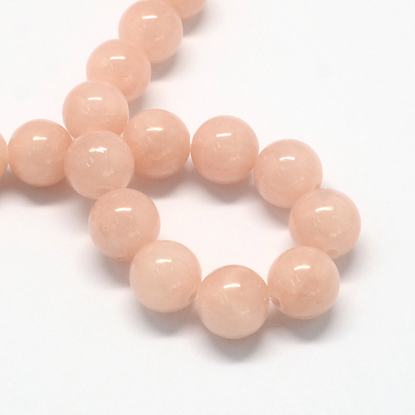 

PandaHall Natural Dyed Yellow Jade Gemstone Bead Strands, Round, Dark Salmon, 8mm, Hole: 1mm, about 50pcs/strand, 15.7 inch Yellow Jade..., Red