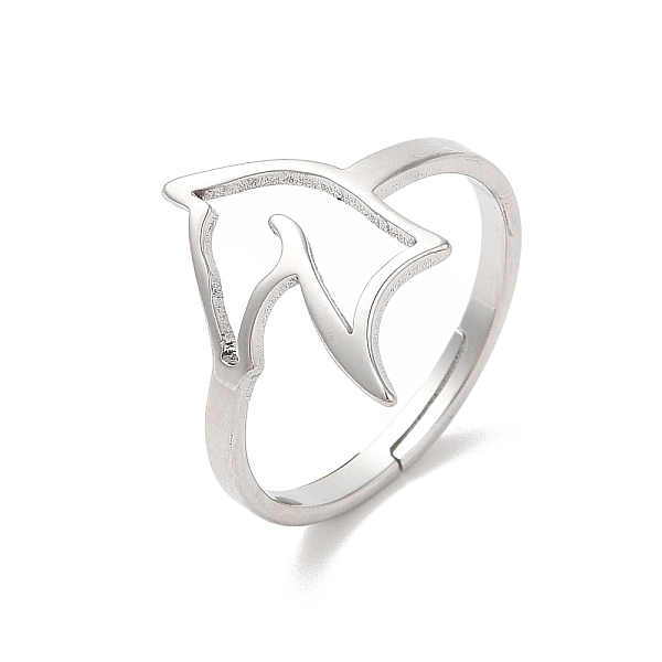 

PandaHall 304 Stainless Steel Hollow Horse Adjustable Ring, Stainless Steel Color, US Size 6(16.5mm) 304 Stainless Steel