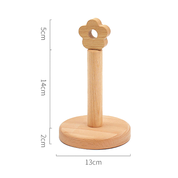 Wood Flower-Shaped Scrunchie Display Holders, with Flat Round Base, Hair Tie Accessories Organizer, BurlyWood, 13x21cm