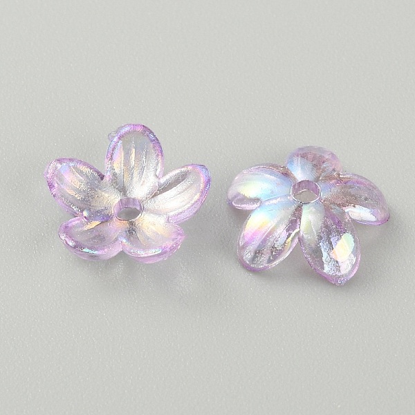 

PandaHall Transparent Acrylic Beads, AB Color, Flower, Plum, 11.5x3mm, Hole: 1.8mm Acrylic Flower Purple