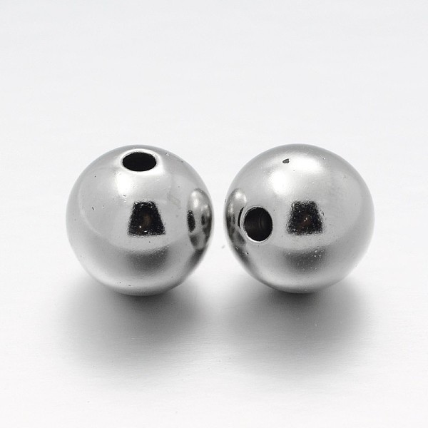

PandaHall Round CCB Plastic Beads, Platinum, 16mm, Hole: 3.5mm Plastic Round