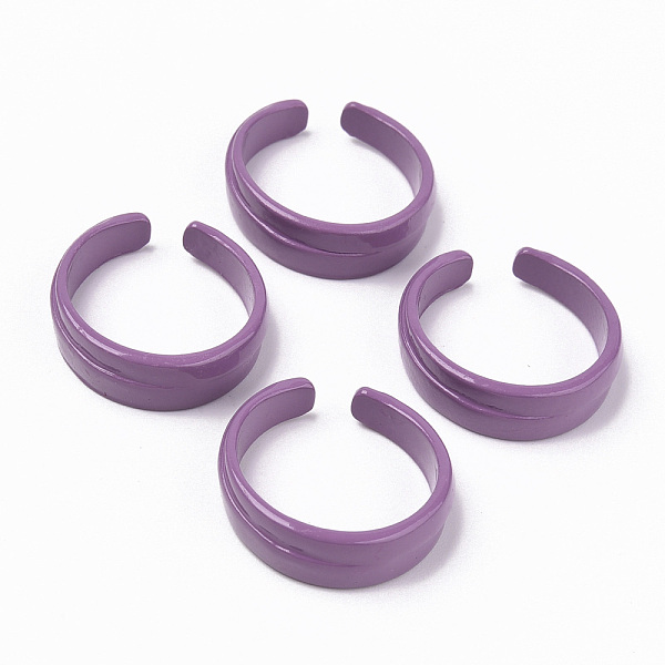 

PandaHall Spray Painted Alloy Cuff Rings, Open Rings, Cadmium Free & Lead Free, Medium Orchid, US Size 6 1/2(16.9mm) Alloy
