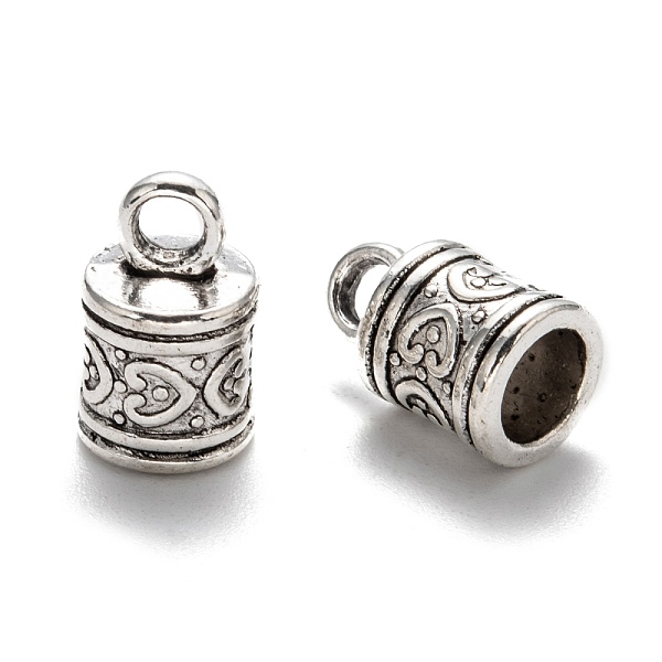 PandaHall Alloy Cord Ends, End Caps, Terminators, Lead Free & Cadmium Free, Antique Silver, 16x9mm, Hole: 3mm, 6.5mm inner diameter. Alloy