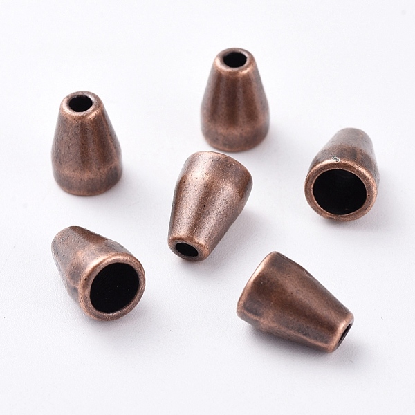 

PandaHall Tibetan Style Alloy Bead Cone, Red Copper, Lead Free and Cadmium Free and Nickel Free, 11x8mm, Hole: 2.5mm Alloy