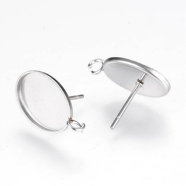 

PandaHall 304 Stainless Steel Stud Earring Settings, with Loop, Oval, Stainless Steel Color, Tray: 14x10mm, 18x11mm, Hole: 2mm, pin: 0.8mm...