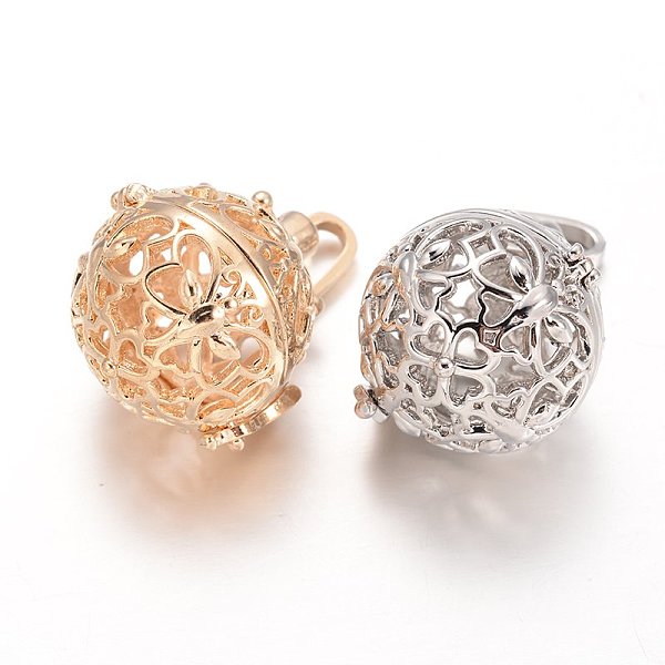 

PandaHall Eco-Friendly Rack Plating Brass Hollow Round Cage Pendants, For Chime Ball Pendant Necklaces Making, Cadmium Free & Nickel Free &..., Multicolor