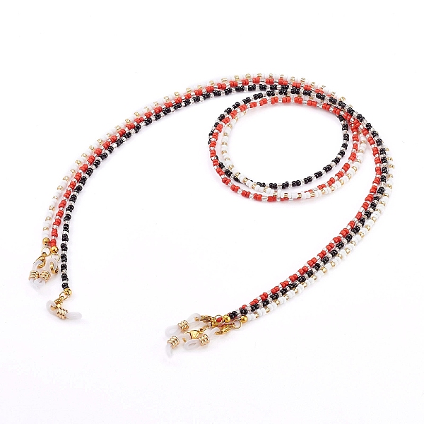 

PandaHall Eyeglasses Chains, Neck Strap for Eyeglasses, with Glass Seed Beads and Rubber Loop Ends, Golden, Mixed Color, 27.55 inch(70cm)..., Multicolor