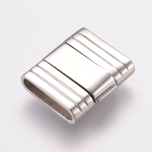 

PandaHall 304 Stainless Steel Fold Over Clasps, Smooth Surface, Rectangle, Stainless Steel Color, 19x18x5mm, Hole: 2x15mm 304 Stainless...