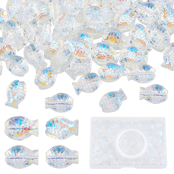 

PandaHall SUNNYCLUE 1 Box Glass Fish Beads Electroplated Glass Ocean Animal Spacer Bead Fish Beads for Jewelry Making Beading Bracelet Kit...