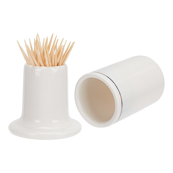 

PandaHall 2 Pcs Ceramics Toothpick Holders with Lid, Flower Pattern Toothpick Case Toothpick Bottle Multi Use Mini Storage Container..., White
