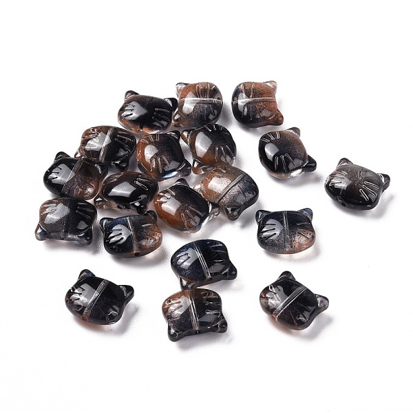 

PandaHall Glass Beads, for Jewelry Making, Cat, Black, 12.5x14x6.5mm, Hole: 1mm Glass Cat Shape Black