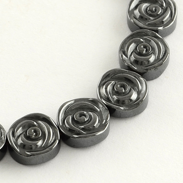 

PandaHall Non-magnetic Synthetic Hematite Beads Strands, Flower, Black, 8x3mm, Hole: 1mm, about 49pcs/strand, 16.1 inch Non-magnetic...