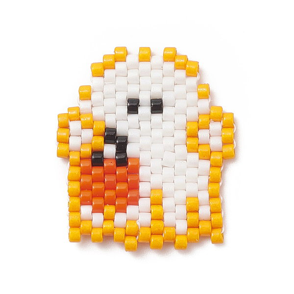 

PandaHall Handmade Japanese Seed Loom Pattern Seed Beads, Halloween Theme Pendants, Colorful, Ghost Pattern, 23x20x1.8mm, Hole: 1.6mm Glass...