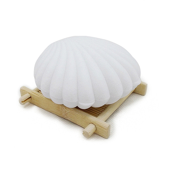 

PandaHall Velet Jewelry Boxes, for Necklaces, Rings, Earrings and Pendants, Shell Shapes, White, 8.8cm Velvet Shell Shape White