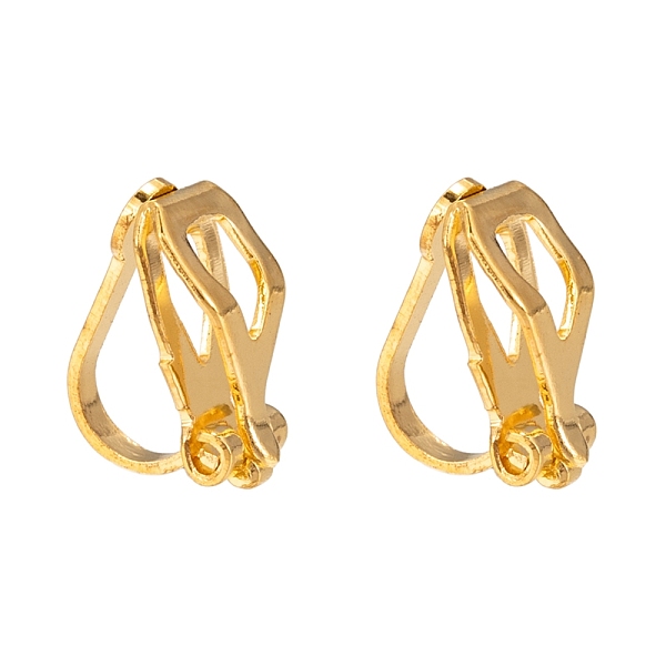 

PandaHall Brass Clip-on Earring Findings, for non-pierced ears, Golden, 13x6x8mm Brass
