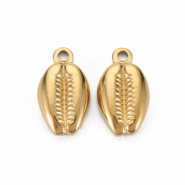 

PandaHall Ion Plating(IP) 304 Stainless Steel Pendants, Cadmium Free & Nickel Free & Lead Free, Shell Shape, Golden, 18.5x10.5x3.5mm, Hole...