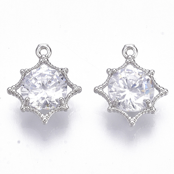

PandaHall Brass Micro Cubic Zirconia Pendants, Nickel Free, Star, Clear, Real Platinum Plated, 15~16x13~14x5mm, Hole: 1mm Brass+Cubic...