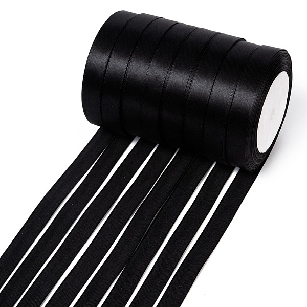 

PandaHall Single Face Satin Ribbon, Polyester Ribbon, Black, Size: about 5/8 inch(16mm) wide, 25yards/roll(22.86m/roll), 250yards/group...