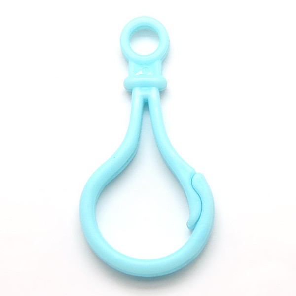 

PandaHall Bulb Shaped Plastic Lobster Keychain Clasp Findings, Light Sky Blue, 51x25x3mm Plastic Blue