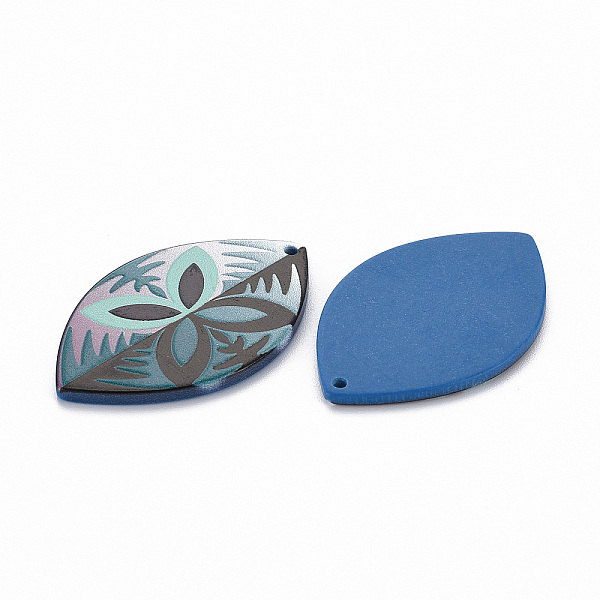 

PandaHall 3D Printed Acrylic Pendants, Horse Eye with Flower, Steel Blue, 44x28x2mm, Hole: 1.8mm Acrylic Horse Eye