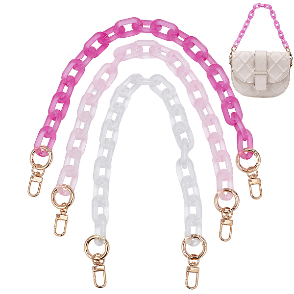 

PandaHall WADORN 3 Colors Acrylic Purse Chain Strap, 45.5cm Resin Bag Strap Replacement Short Handbag Handle Colorful Bag Decoration Charms..., Multicolor