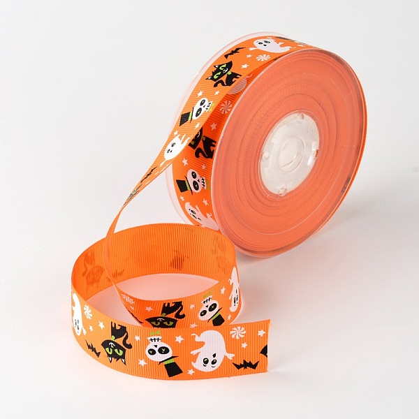 

PandaHall Grosgrain Ribbon For Halloween, Dark Orange, 1 inch(26mm), about 100yards/roll(91.44m/roll) Polyester Others Orange