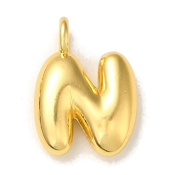 

PandaHall Brass Pendants, Real 18K Gold Plated, Letter N, 19.5x14x5.5mm, Hole: 3.3mm Brass Letter N